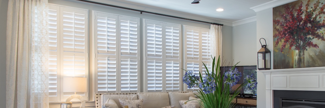 Polywood plantation shutters in Miami living room