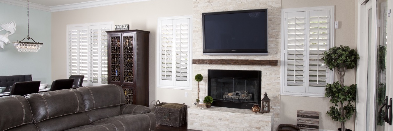 Polywood shutters in a Miami living room