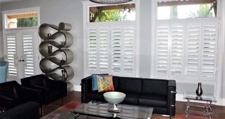 Miami DIY shutters in living room.